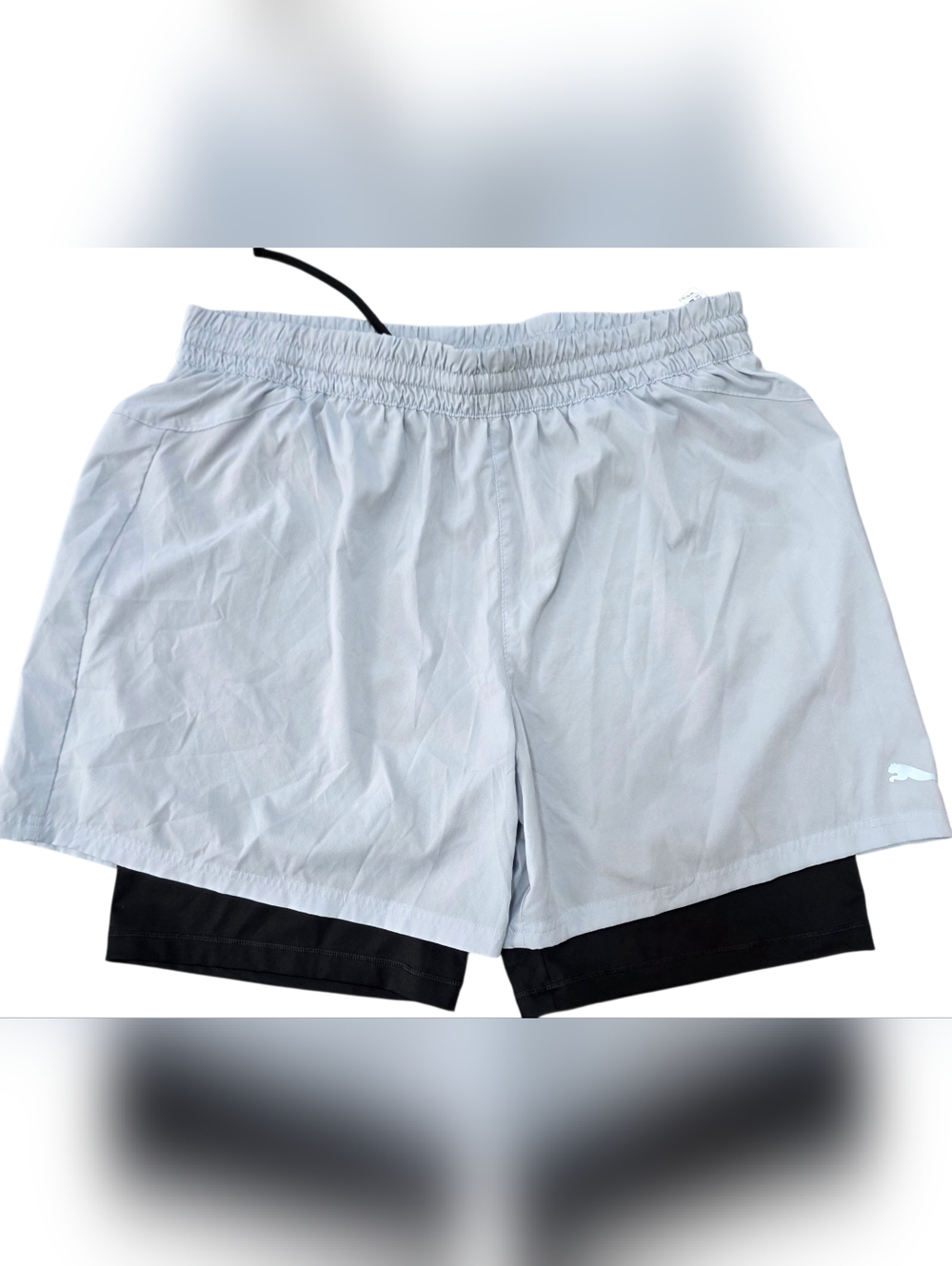 Puma Light UNISEX Off White  Athletic Shorts with Black Liner (SIZE:XXL)